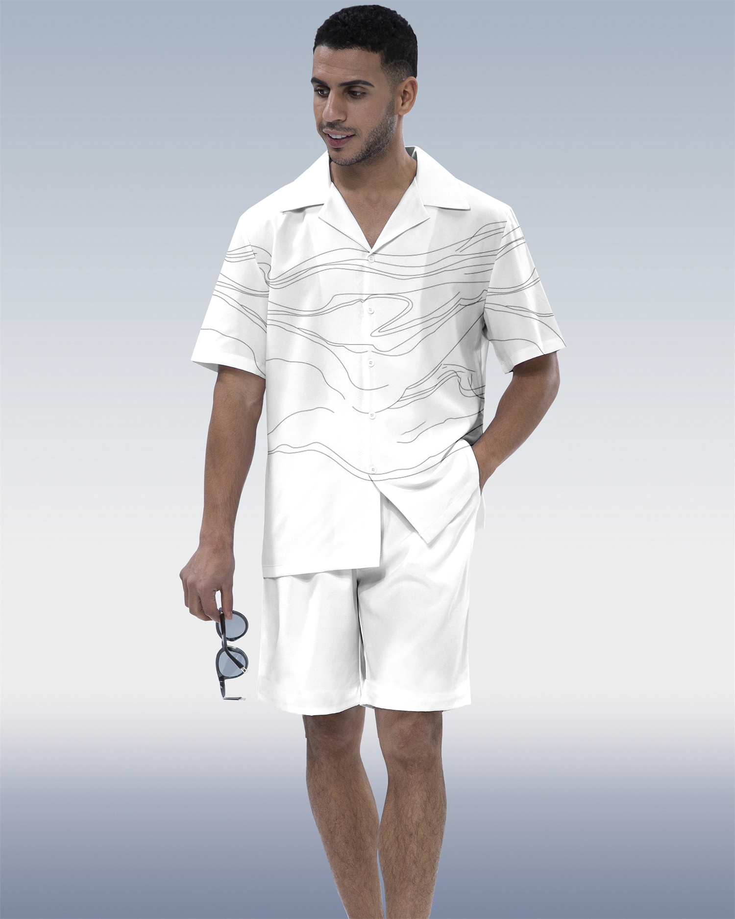 Suitmens Men's Hawaiian Vacation Short Sleeve Set 099