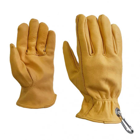 North Star Bush Gloves amarillos - Guantes de trabajo con mosquetón