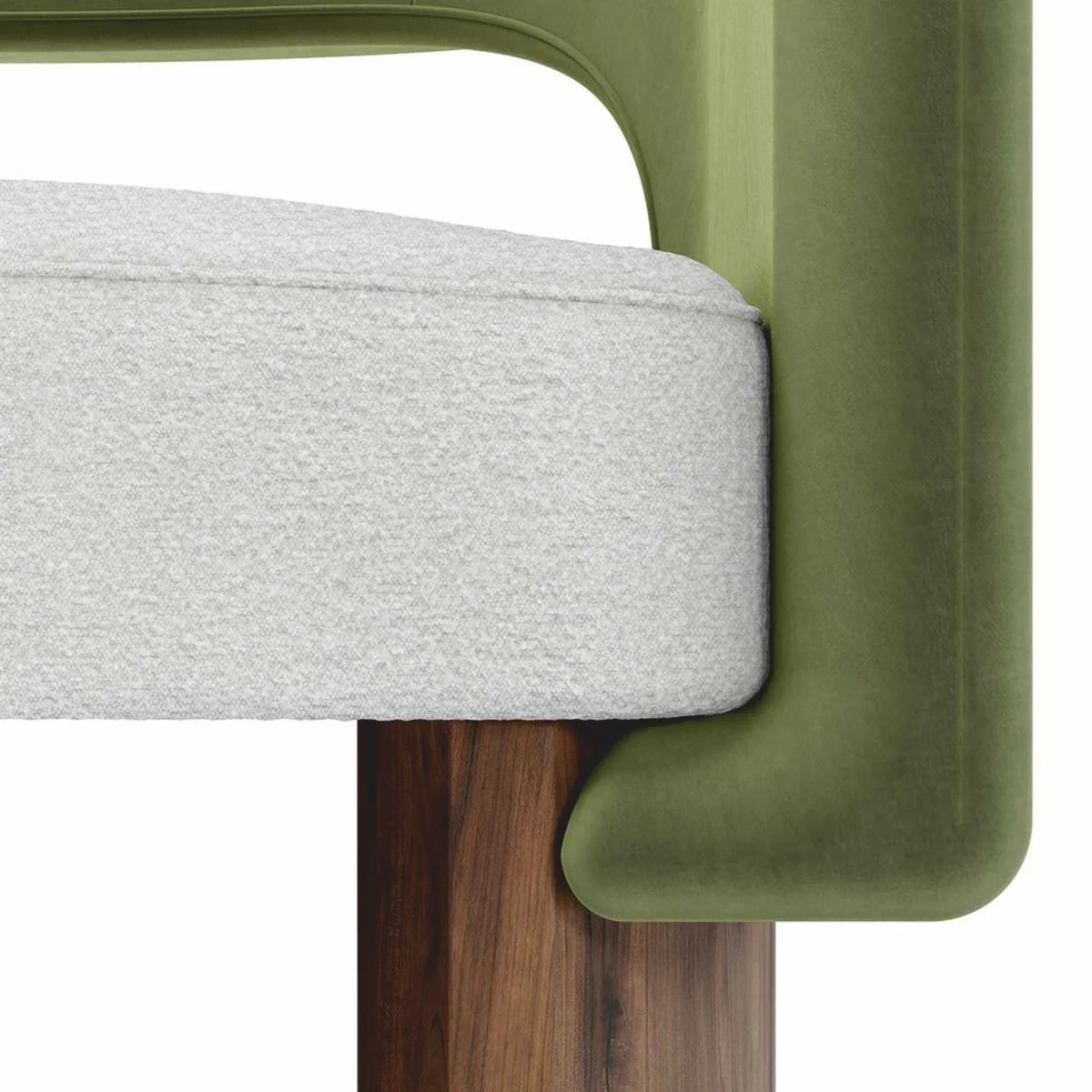 Casa Padrino silla de comedor de lujo con reposabrazos verde / blanco / marr¨®n - Calidad pr¨¦mium