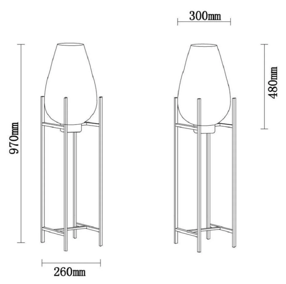 Casa Padrino lámpara de pie de lujo plata / negro 30 x 30 x A. 97 cm - Lámpara de pie de metal con pantalla de vidrio - Lámparas de pie de lujo - Lámparas de lujo - Interior de lujo