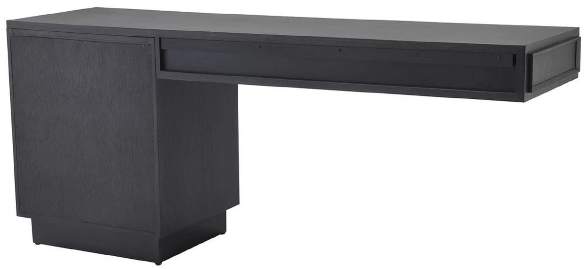 Casa Padrino escritorio de madera maciza de dise?o gris antracita 183 x 51 x A. 79 cm - Mesa de Oficina - Mesa de Computadora - Muebles de Oficina - Calidad de Lujo