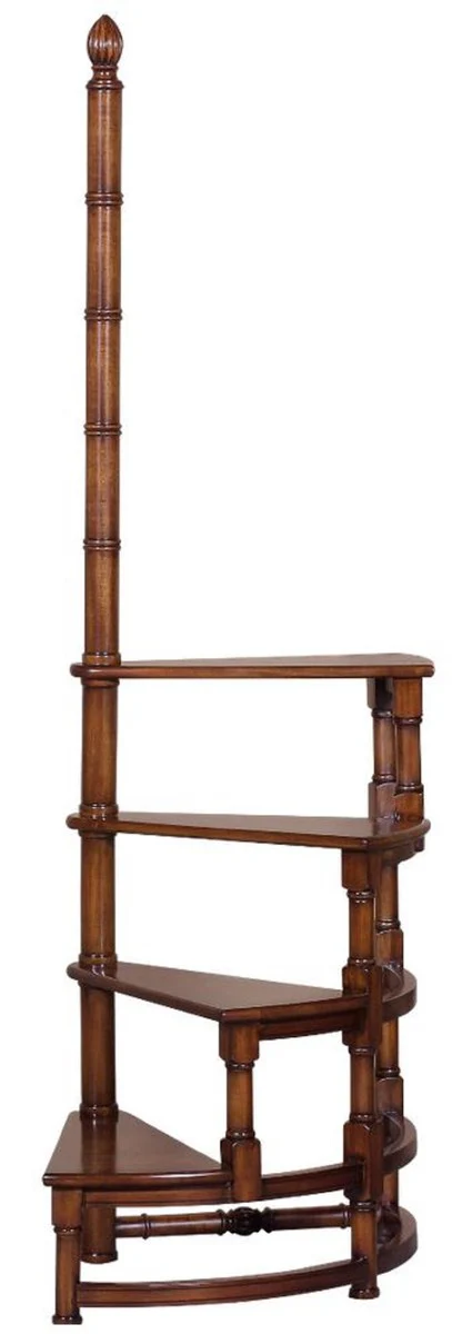 Casa Padrino escalera de biblioteca Art Nouveau de lujo marr¨®n 63 x 46 x A. 157 cm - Escalera de biblioteca de madera maciza - Mobiliario de Oficina Barroco y Art Nouveau - Calidad de Lujo