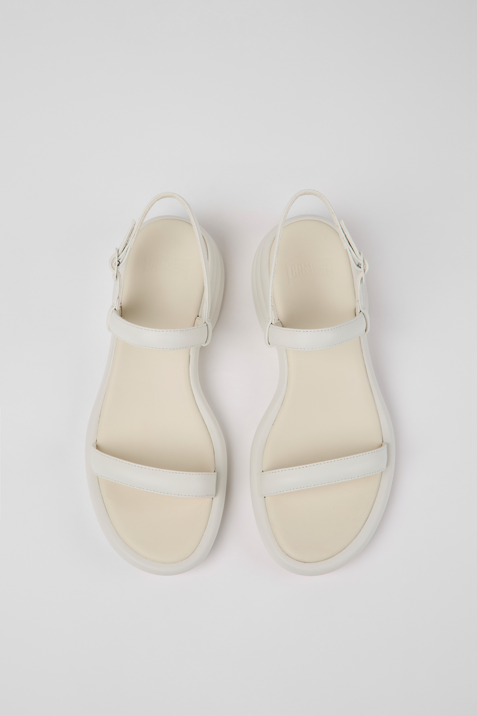 Spiro - White leather sandals for women