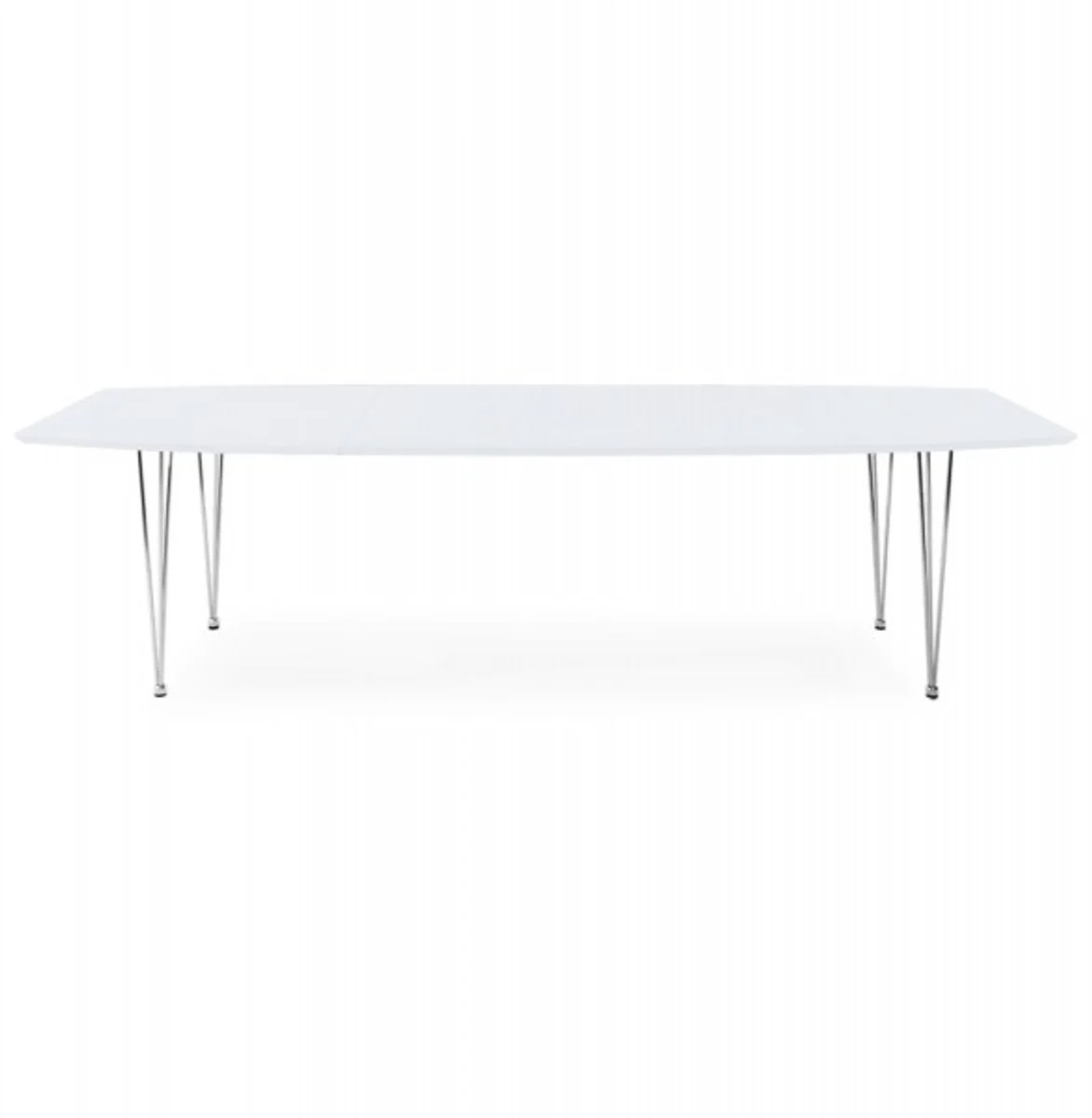 Casa Padrino Designer Conference Table White / Chrome Extendable 170-270 cm - Designer Dining Table