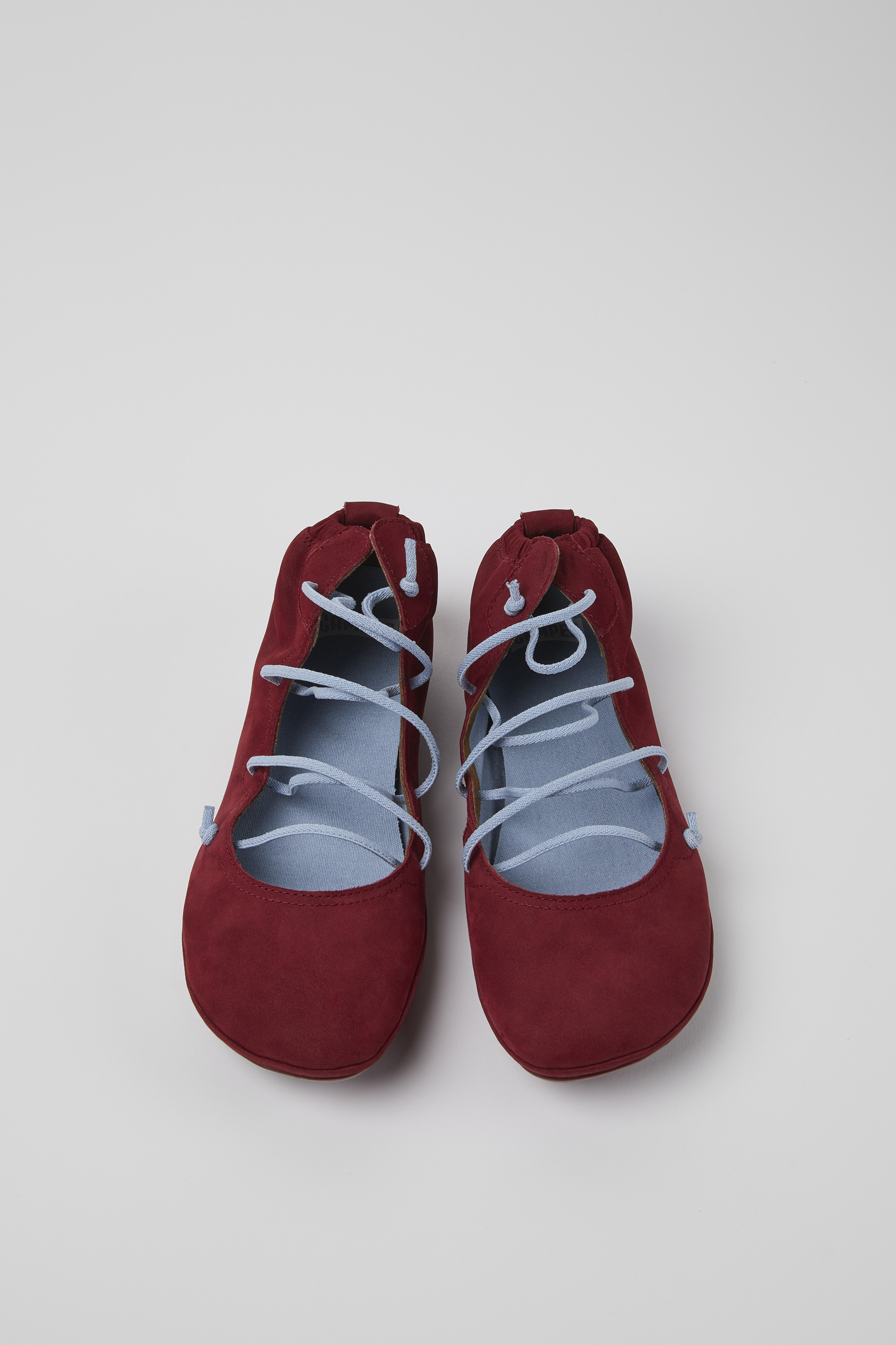 Right - Burgundy and blue nubuck shoes for women