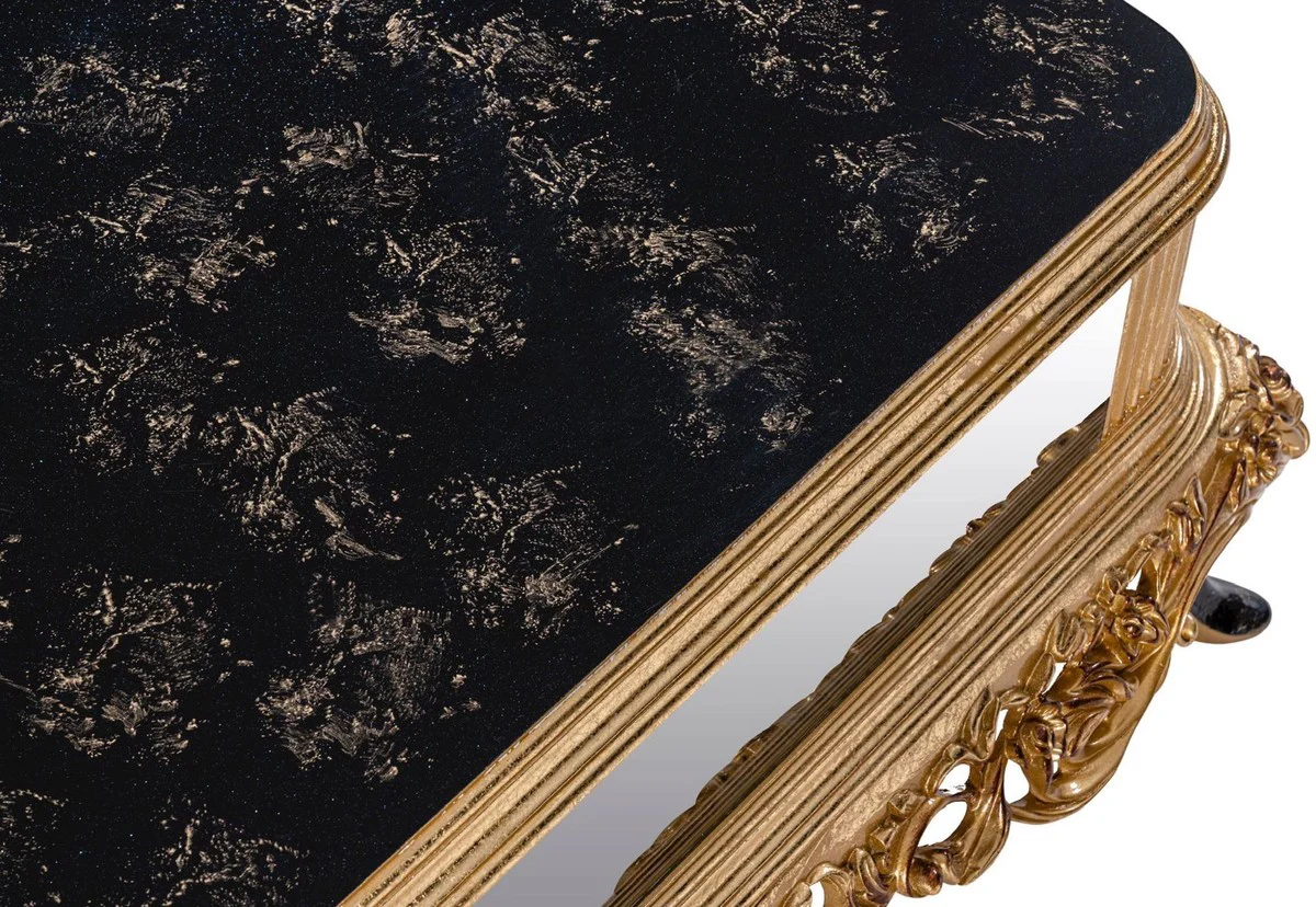 Casa Padrino mesa de centro barroco de lujo negro / oro - Mesa de sal¨®n de estilo barroco - Muebles de sal¨®n de estilo barroco - Muebles barrocos - Muebles de lujo de estilo barroco