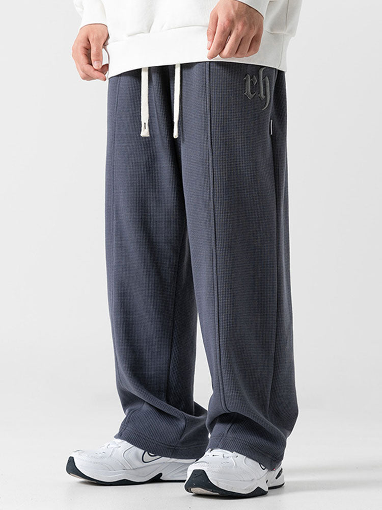 Straight Leg Relaxed Fit Waffle Pants