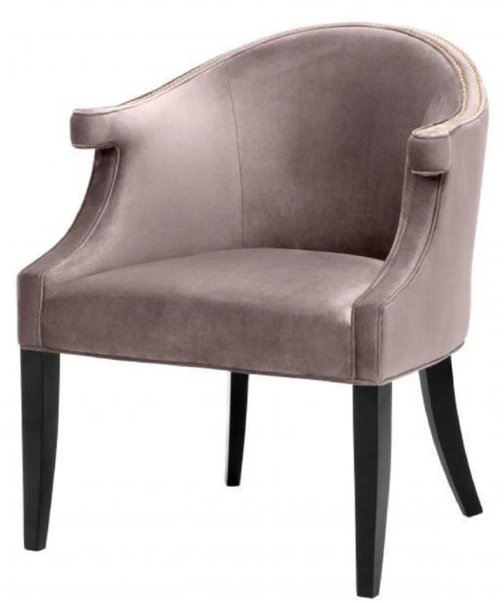 Casa Padrino sill¨®n de sal¨®n de lujo de terciopelo taupe / negro 70 x 70 x H. 83 cm - Muebles para Hoteles