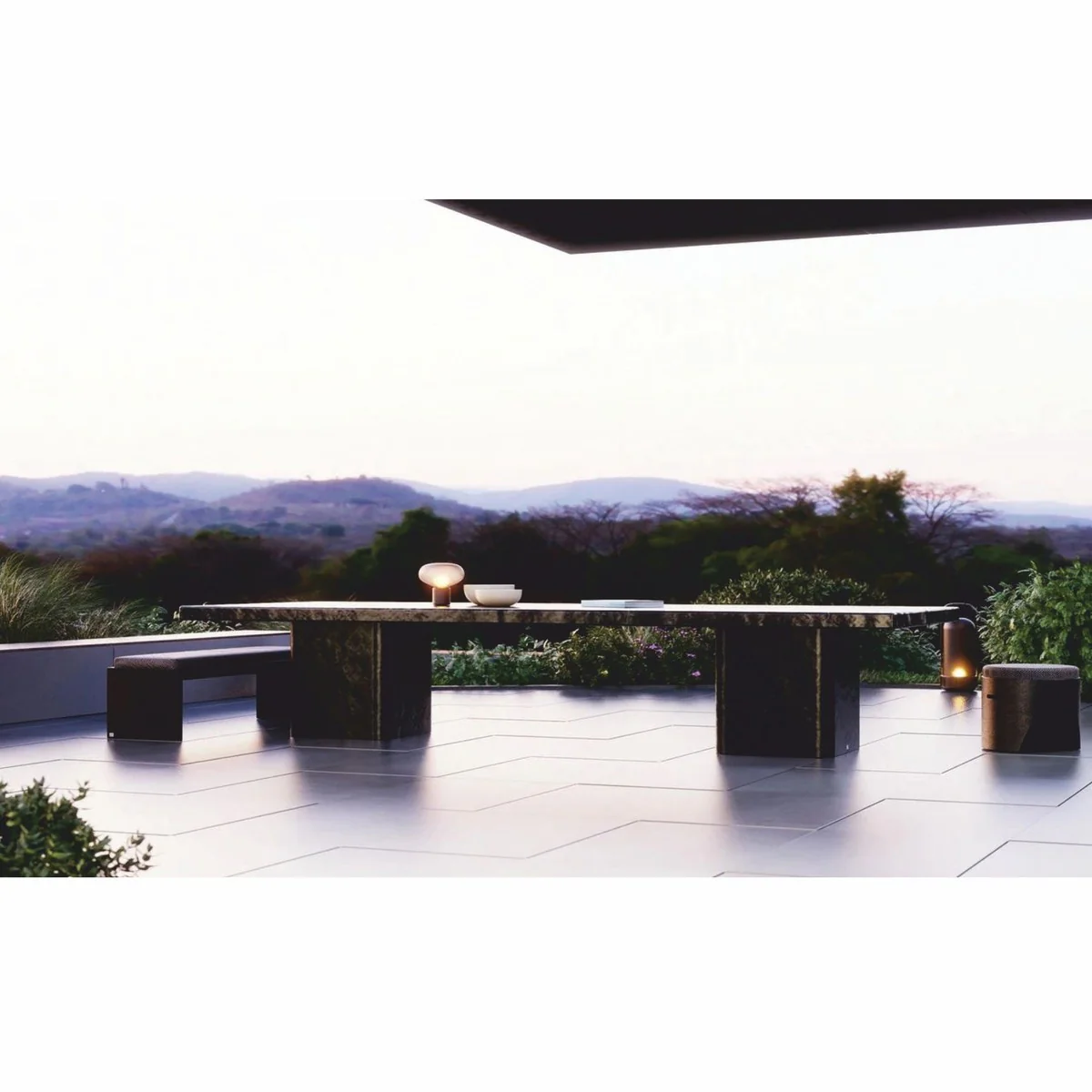 Casa Padrino mesa de comedor de jard¨ªn de lujo negro / marr¨®n oscuro 330 cm - Muebles de hotel y jard¨ªn