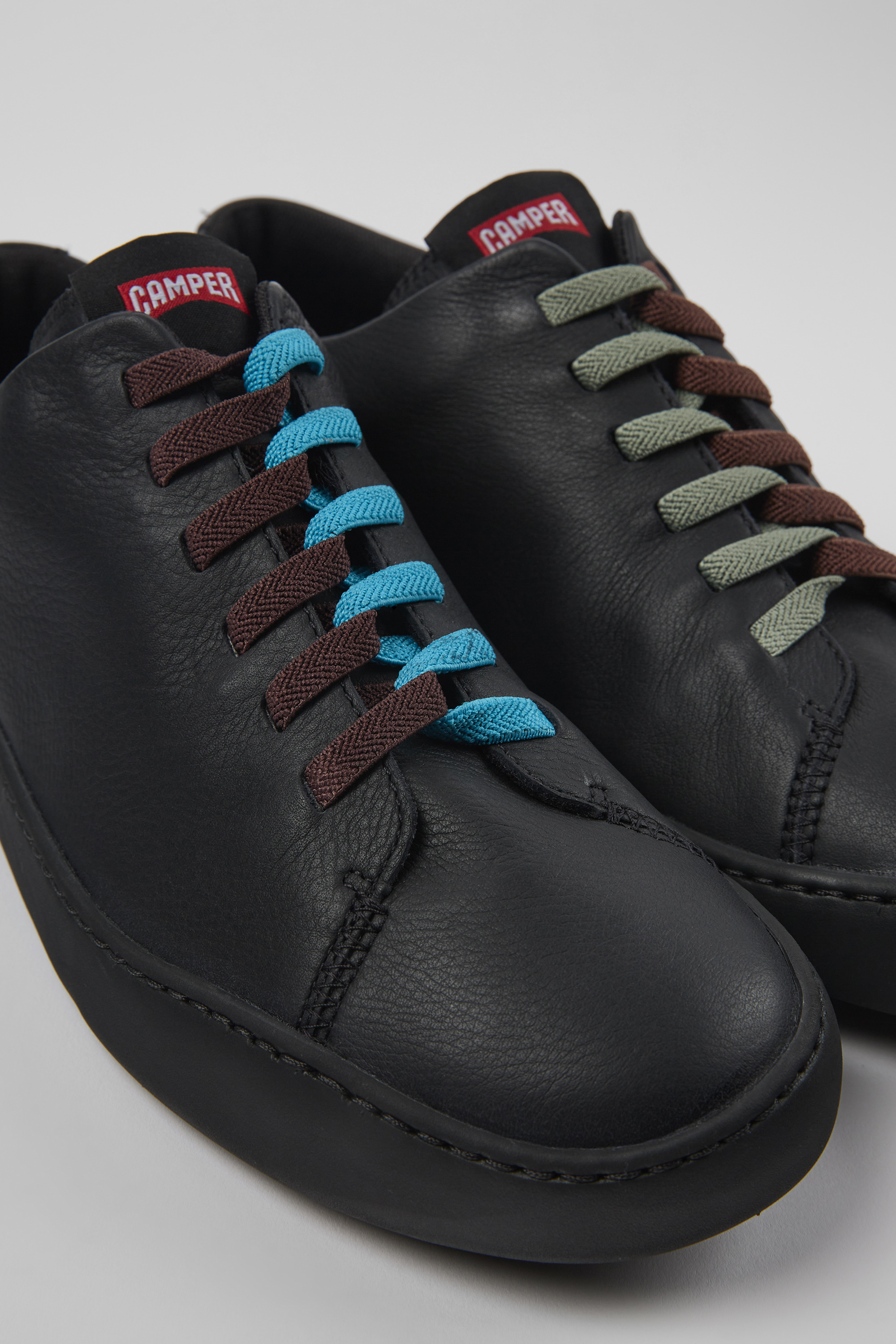 Twins - Black leather sneakers for men