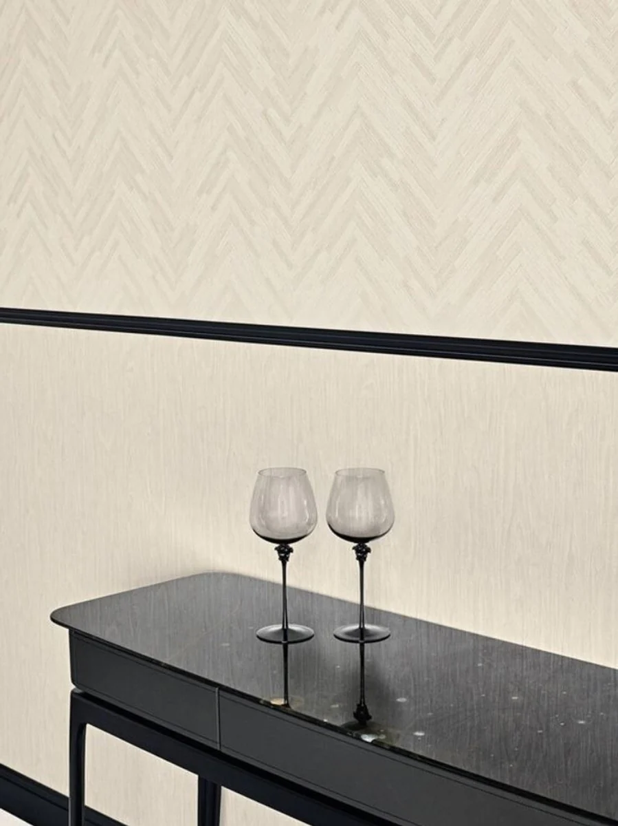 Papel Pintado no Tejido Barroco de Diseño Versace IV 37052-1 Crema / Gris - Papel Pintado de Lujo - Alta Calidad