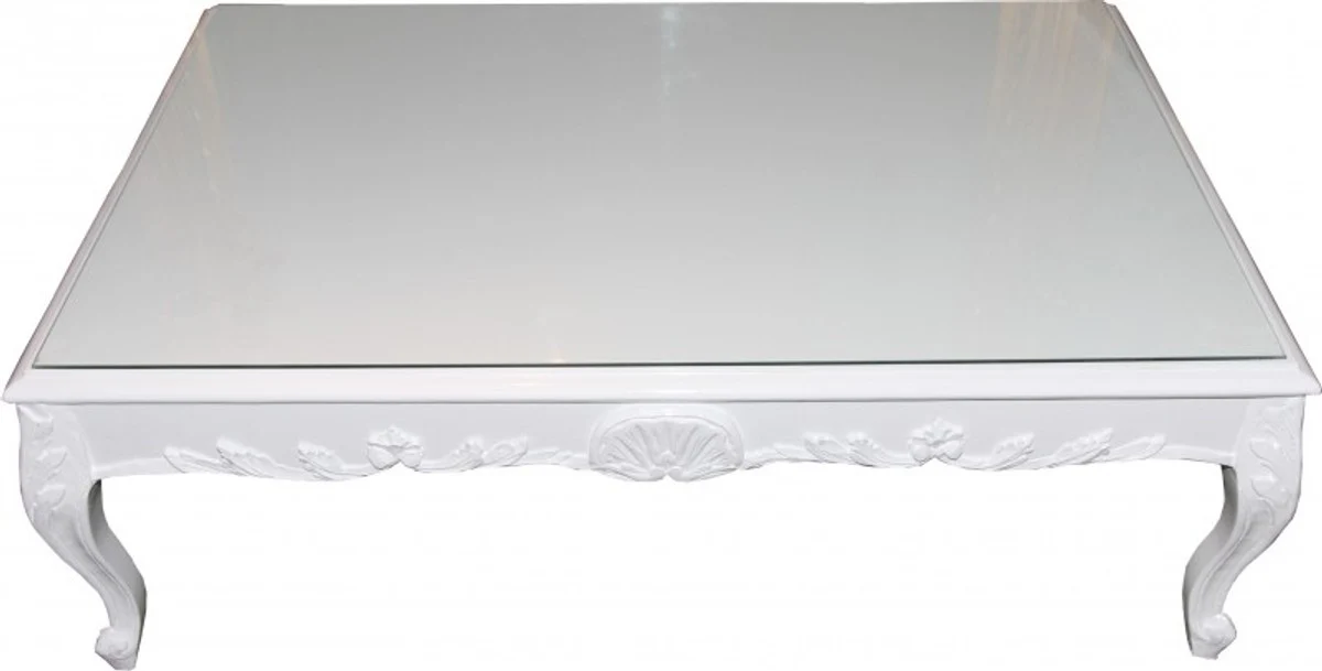 Casa Padrino Baroque Coffee Table White 120 x 85 cm - coffee table - coffee table - Limited Edition