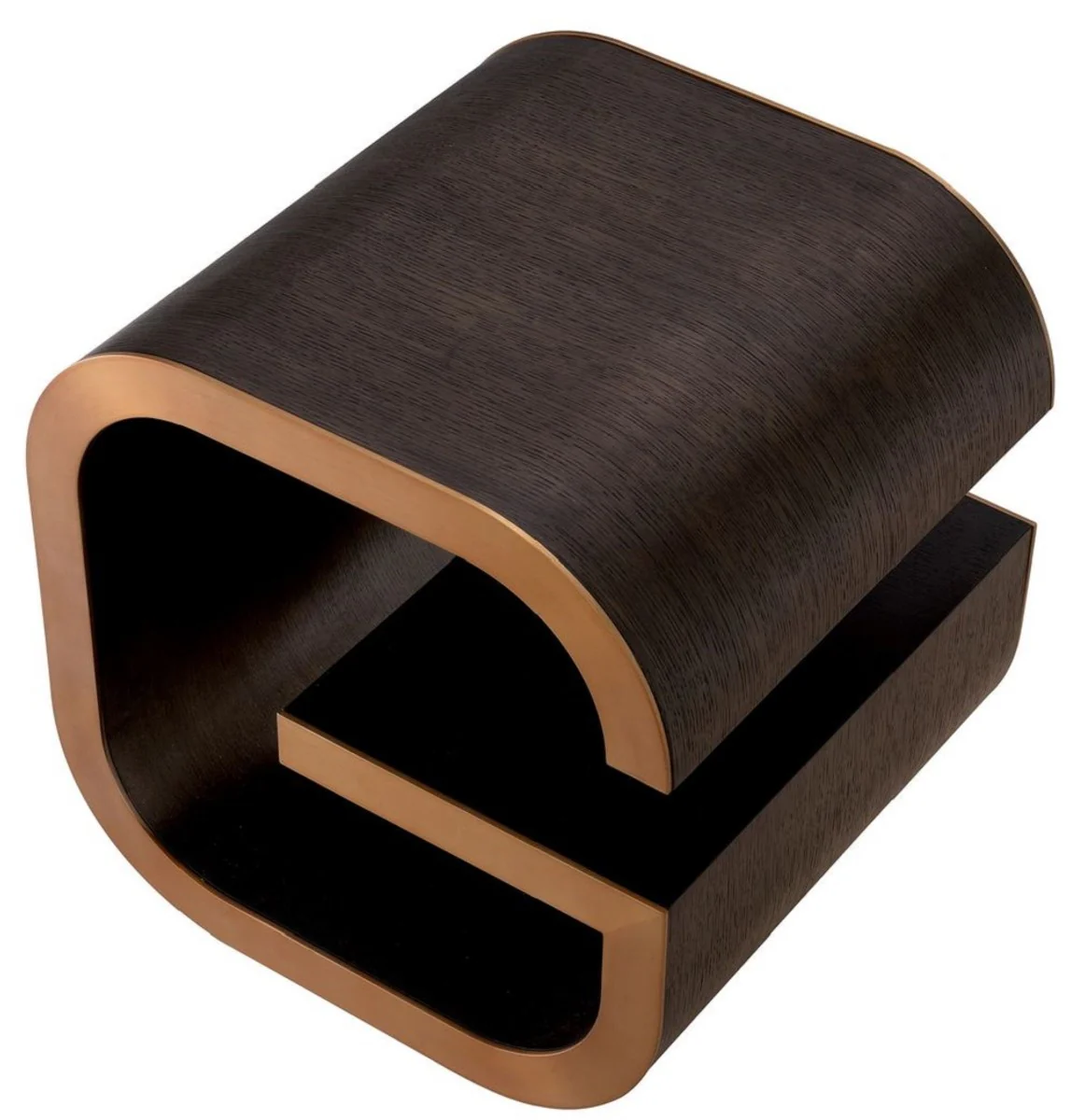 Casa Padrino mesa auxiliar de lujo moca / lat¨®n 46 x 46 x A. 50,5 cm - Mesa de sal¨®n de dise?o - Muebles de sal¨®n - Muebles de lujo - Muebles de dise?o - Interiores de lujo - Interiores de dise?o