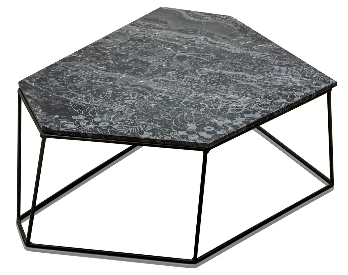 Casa Padrino mesa de centro de dise?o negro con motivo / negro 89 x 54 x H. 30 cm - Mesa de Centro de Lujo con Tablero de la Mesa