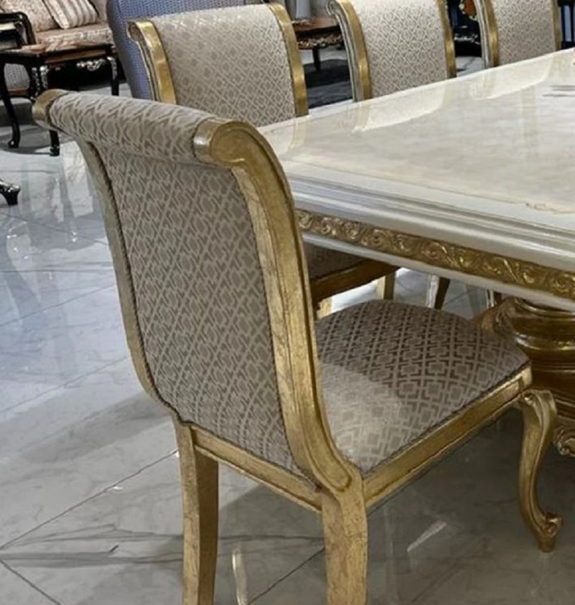 Casa Padrino silla de comedor barroco de lujo oro patrón / oro antiguo A. 105 cm