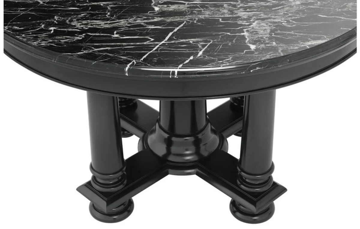 Casa Padrino mesa de salón del hotel de lujo en color negro con placa de mármol negro 120,5 x H. 78 cm - calidad de lujo