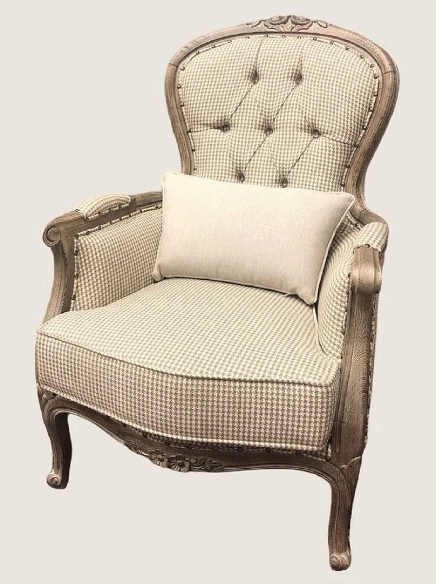 Pomp??s by Casa Padrino sill¨®n barroco de lujo Provenza beige patr¨®n / marr¨®n - Dise?ado por Harald Gl??ckler