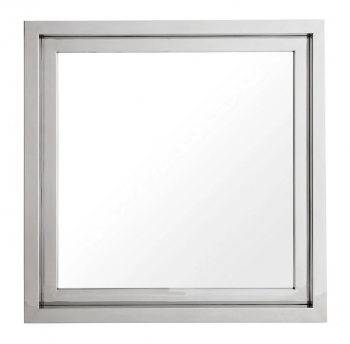 Casa Padrino luxury wall mirror stainless steel plated 100 x 100 cm - Luxury Hotel Collection