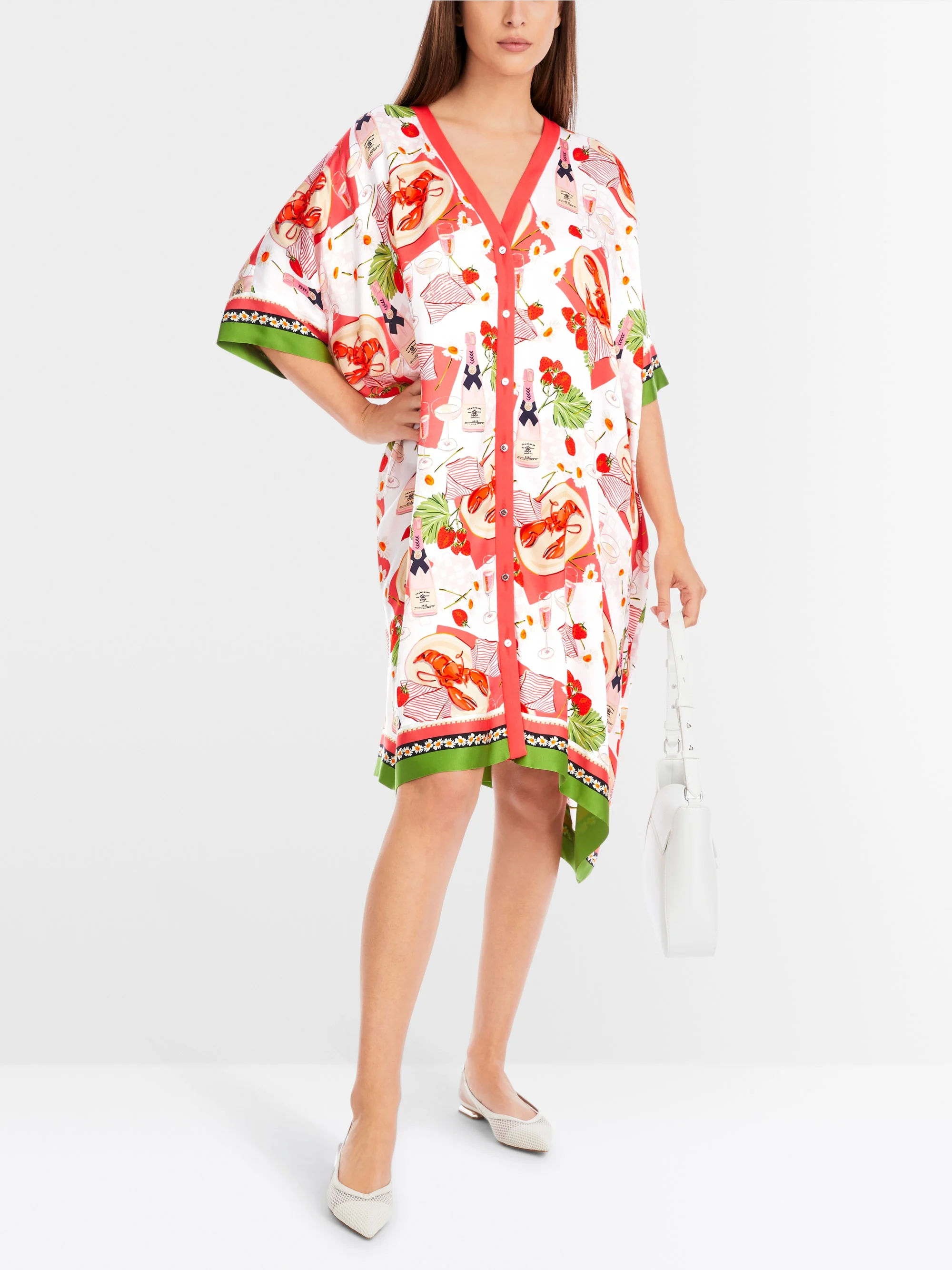 Marc-Cain Short caftan style viscose dress