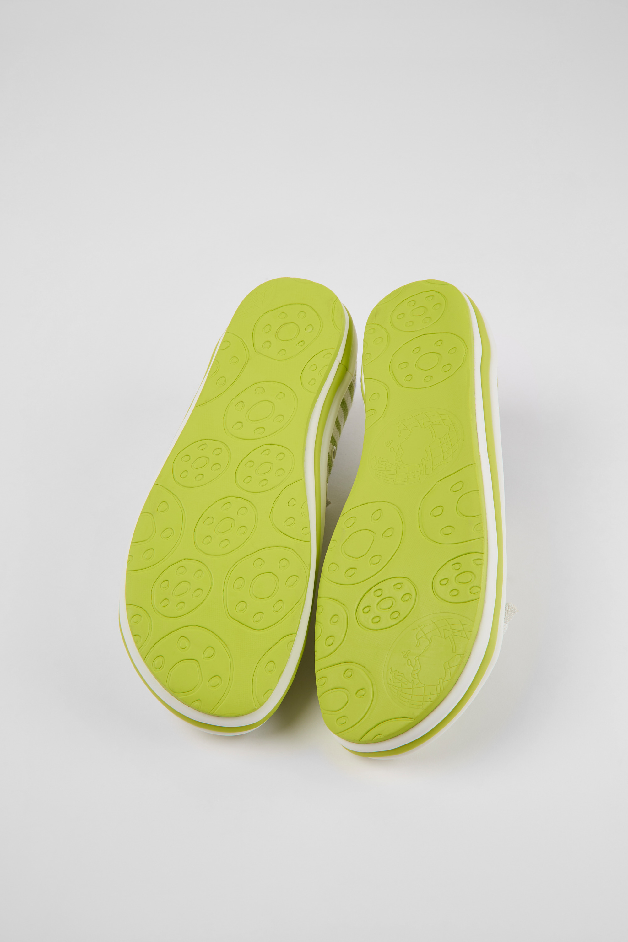 Peu Rambla - Green and white textile sneakers for women