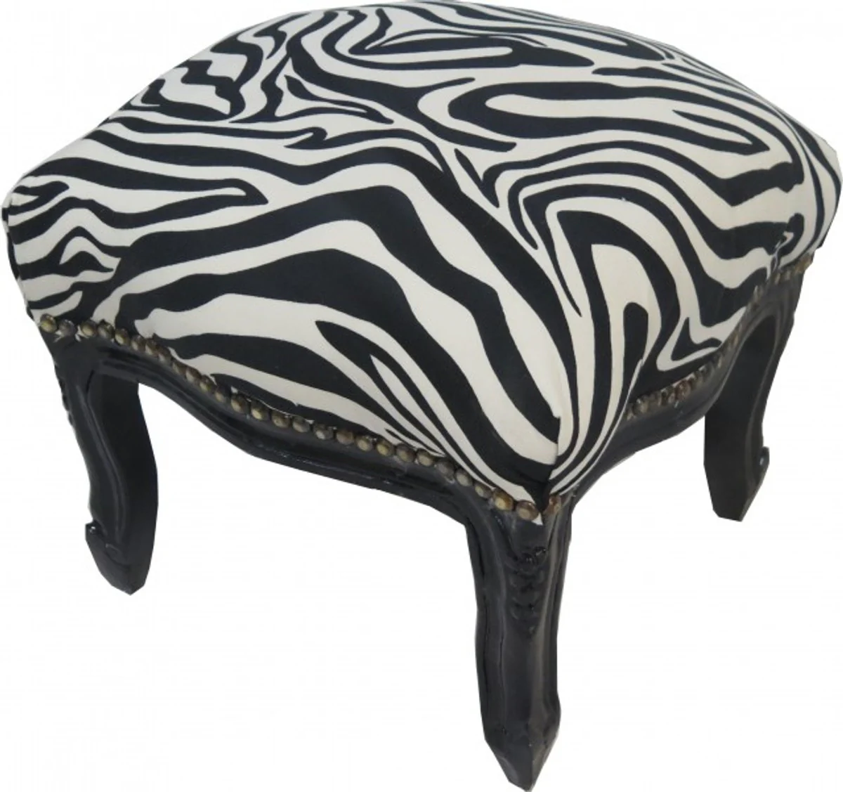 Casa Padrino barroco estrado cebra / negro - muebles antiguos - Heces