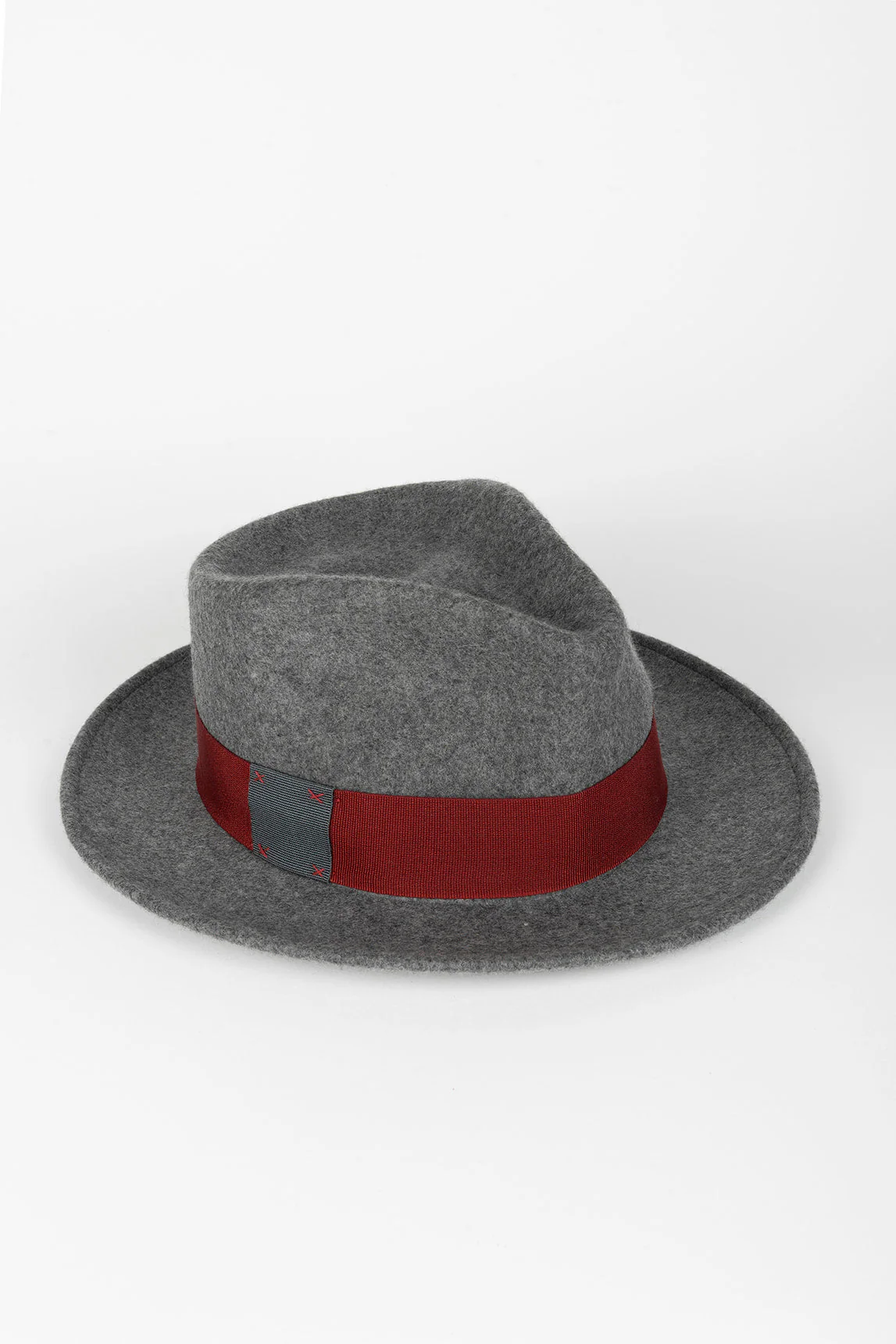 Rivera-spain Sombrero fedora gris burdeos