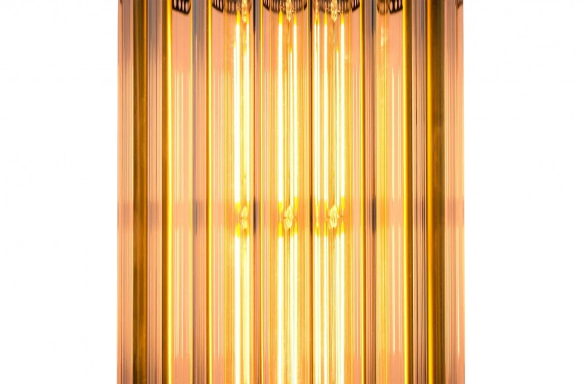 Casa Padrino Luxury Lámpara de Suspensión Latón / Negro Ø 10 x H 51 cm - Luxury Hotel & Restaurant Lamp