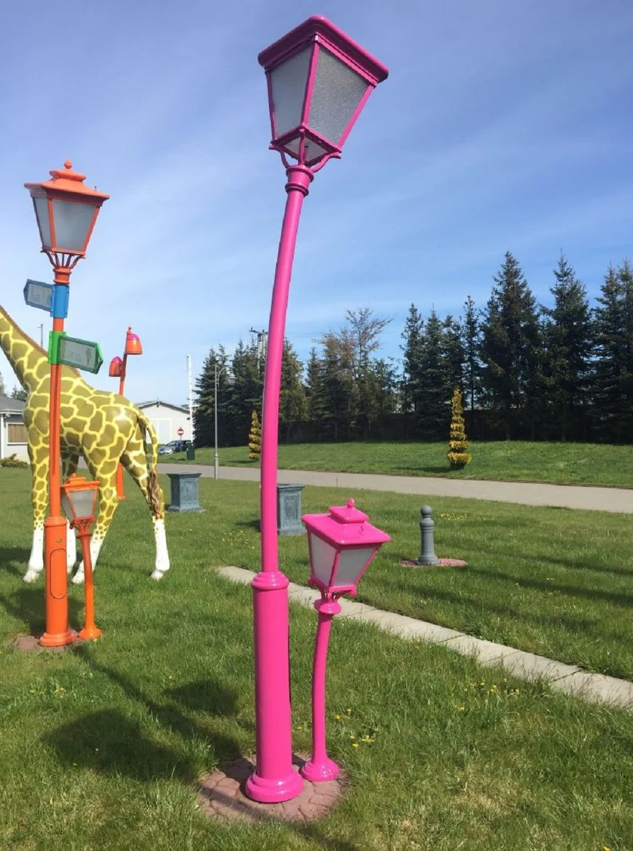 Casa Padrino linterna de jard¨ªn Art Nouveau p¨²rpura A. 130 cm - Iluminaci¨®n exterior nost¨¢lgica