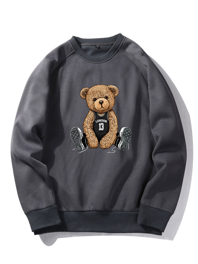 London Bear Print Raglan Sleeves Sweatshirt