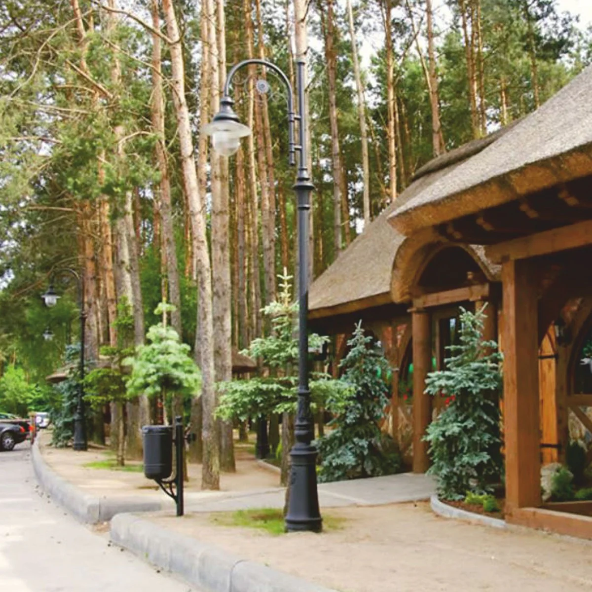 Casa Padrino linterna de calles / linterna de jard¨ªn Art Nouveau negro - Iluminaci¨®n exterior