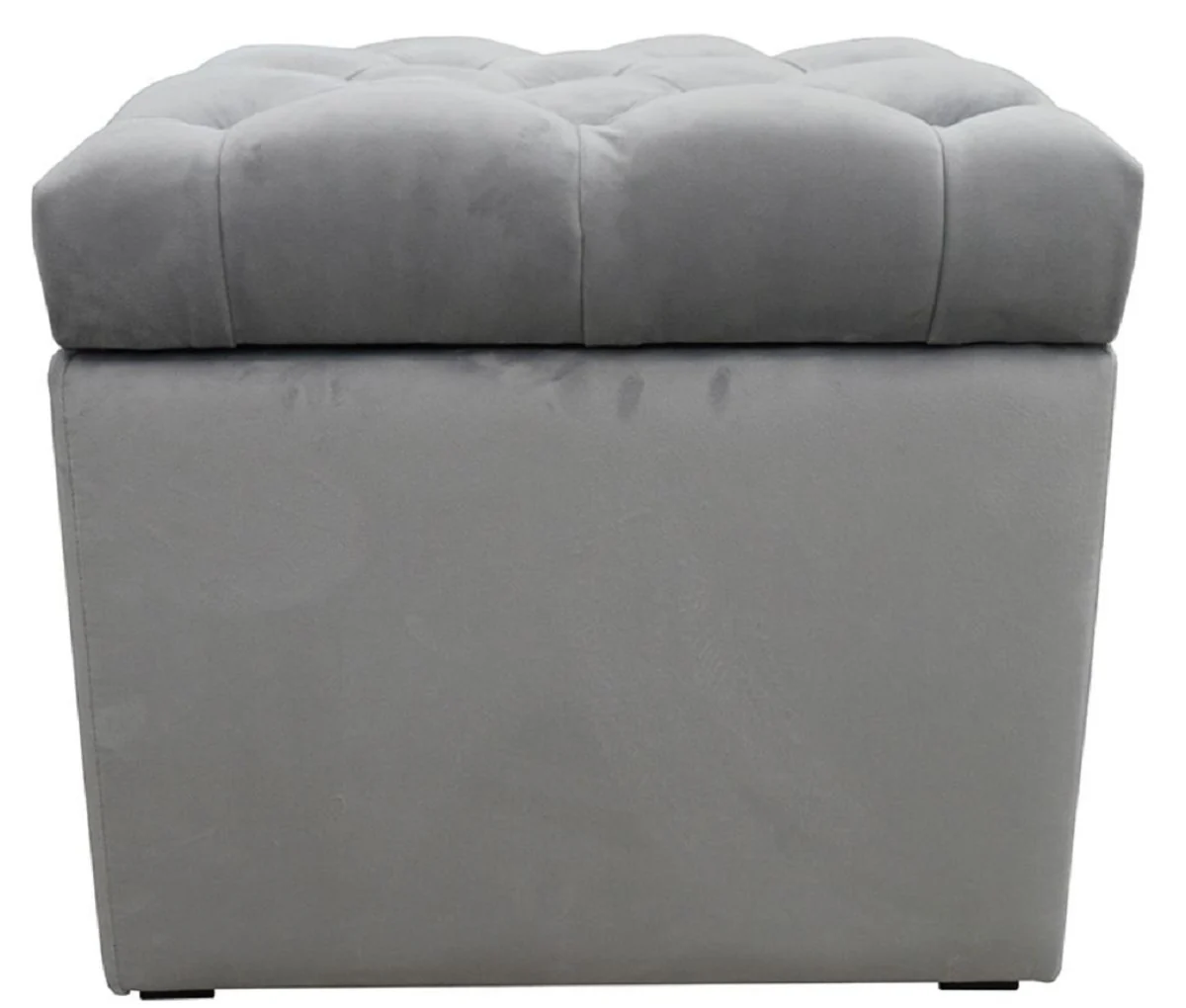 Casa Padrino Cofre Chesterfield de Lujo con Asiento 50 x 50 x H. 48 cm - Varios Colores - Taburete Plegable Tapizado - Cofre Taburete - Calidad de Lujo