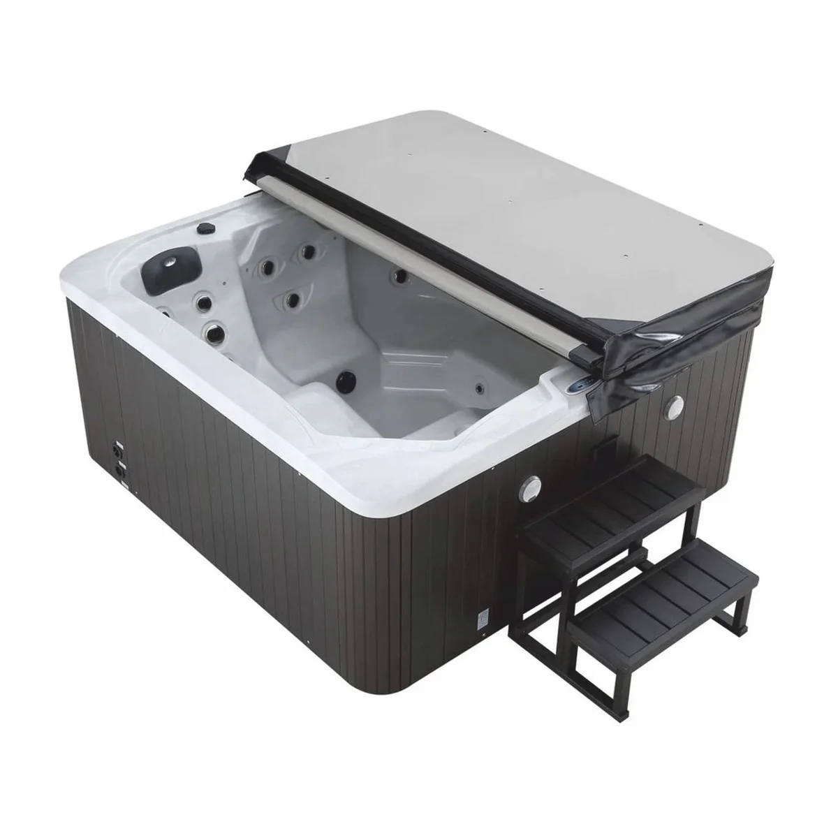 Casa Padrino jacuzzi exterior de lujo blanco / negro 201 cm - Ba?era de hidromasaje en el jard¨ªn