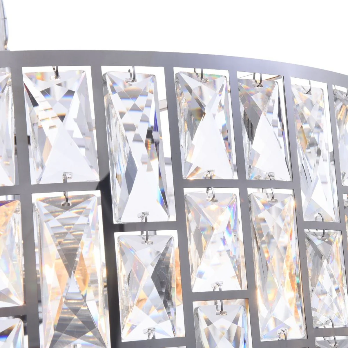 Casa Padrino Araña de Lujo Plata Ø 50 x H. 21,2 cm - Elegante Araña con Cristal