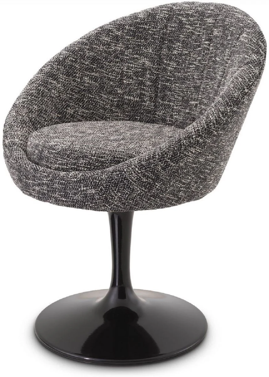 Casa Padrino silla de comedor de lujo negro 67 x 57 x A. 78,5 cm - Silla giratoria en el dise?o de los a?os 60 - Muebles de comedor de lujo