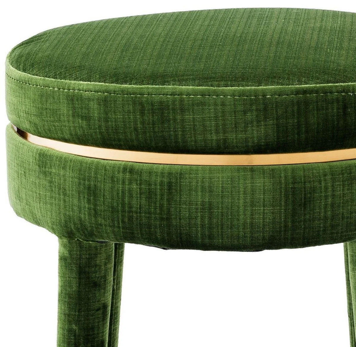 Casa Padrino taburete de bar de lujo verde / lat¨®n ? 41 x A. 78 cm - Taburete Redondo de Terciopelo - Muebles de Lujo