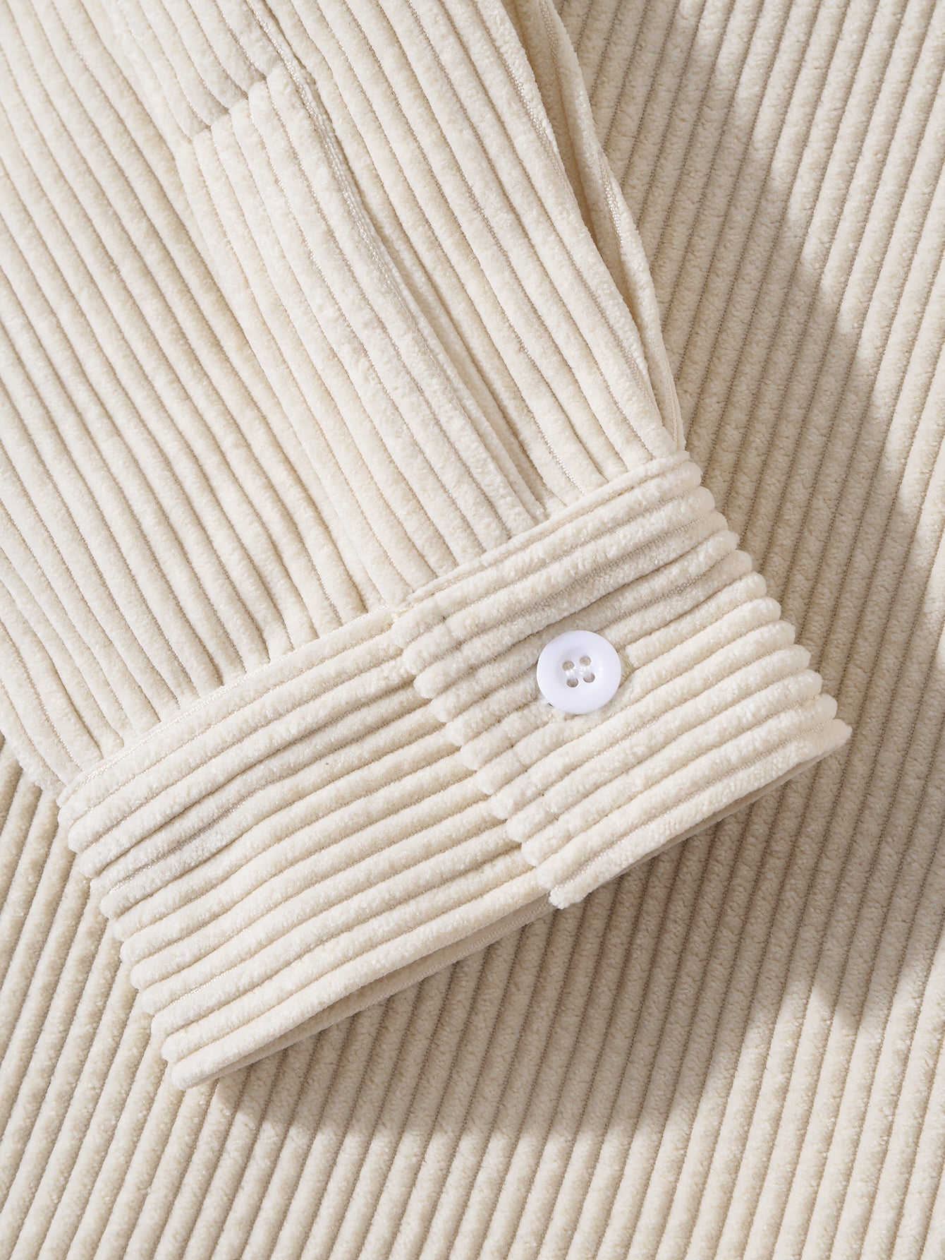 Long Sleeved Corduroy Revere Collar Shirt