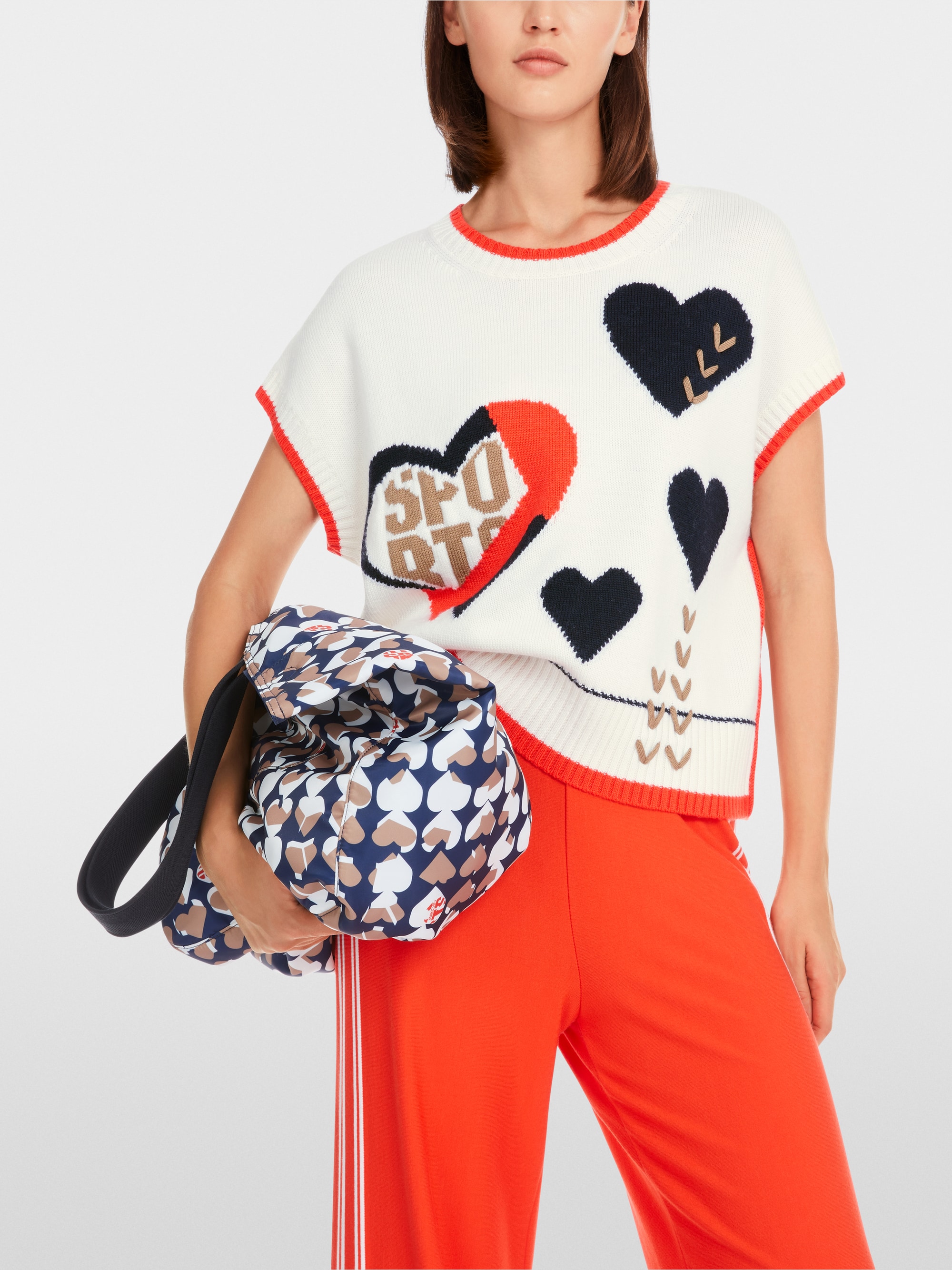 Marc-Cain Wide wool knit tank top