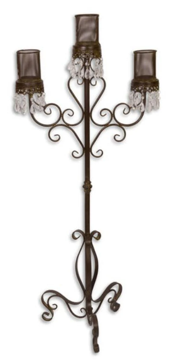 Casa Padrino Candle Holder / Candle Stick Brown 49 x 32 x H. 118 cm - Art Nouveau Garden Decoration