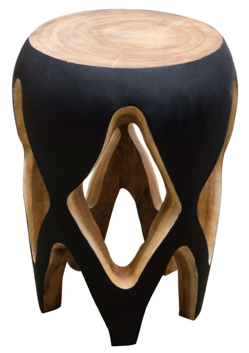 Casa Padrino mesa auxiliar nero / color natural 40 x H. 54,5 cm - muebles de sala