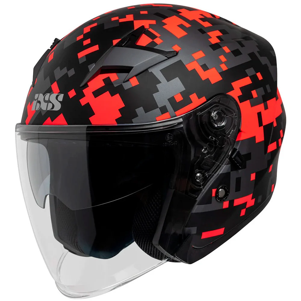 CASCO JET IXS 99 2.0 - NEGRO / ROJO