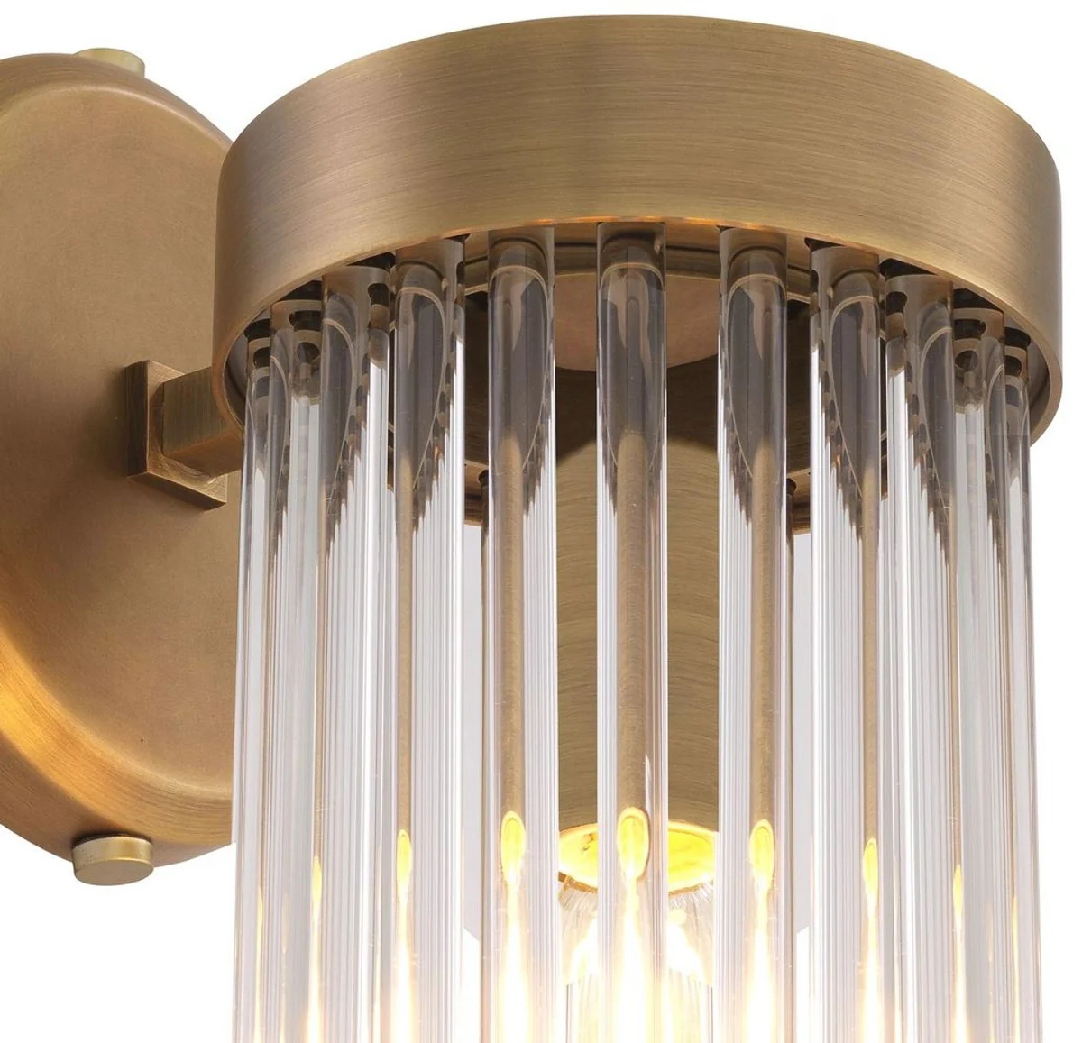 Casa Padrino lámpara de pared de lujo latón antiguo 12 x 17 x A. 30 cm - Elegante aplique de estilo retro - Colección de Lujo