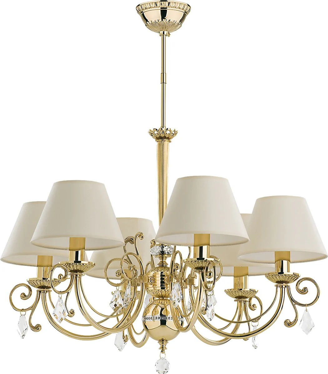 Casa Padrino ara?a de luces de cristal barroco de lujo oro / crema ? 73 cm