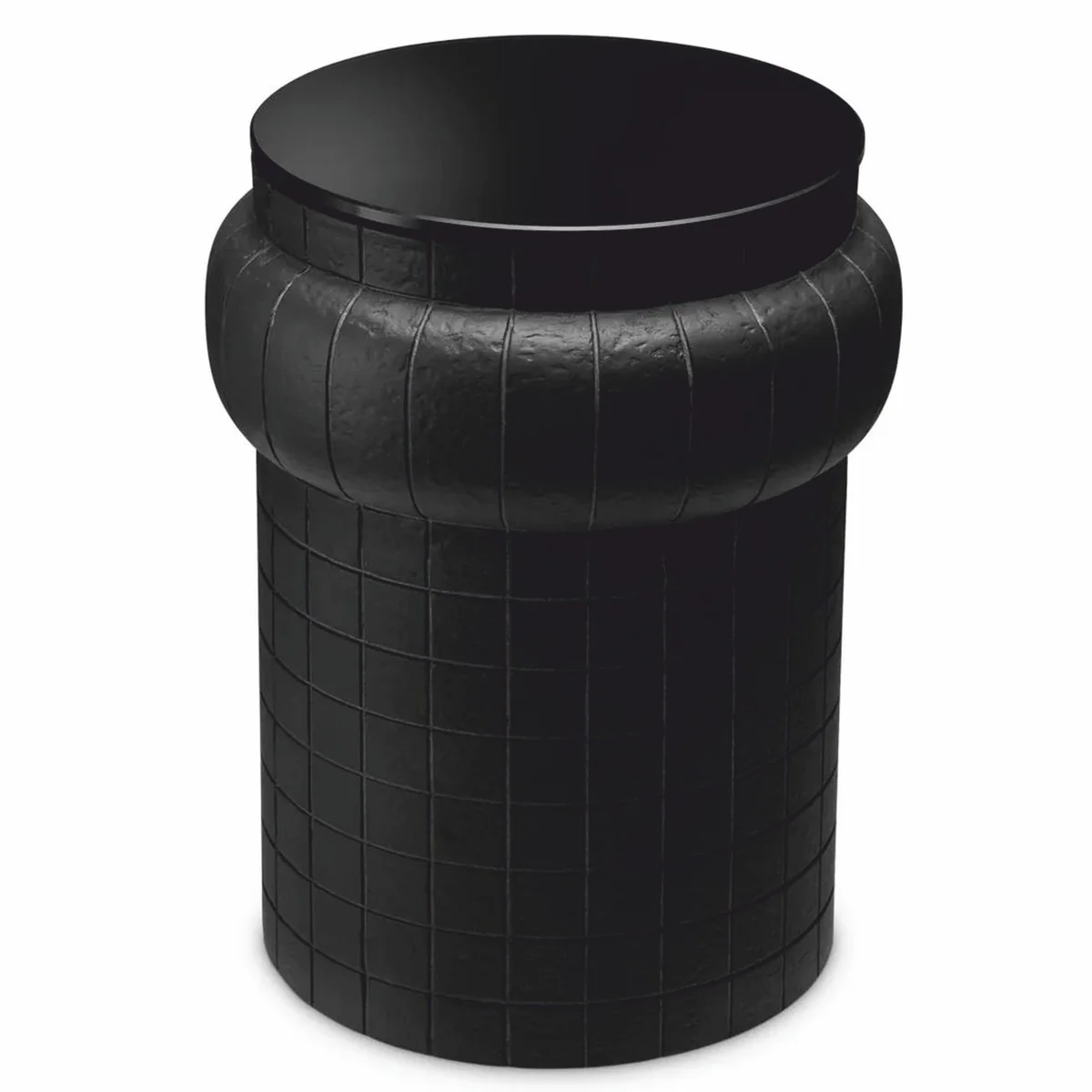 Casa Padrino mesa auxiliar de lujo con tapa de vidrio negro Al. 52 cm - Muebles de lujo