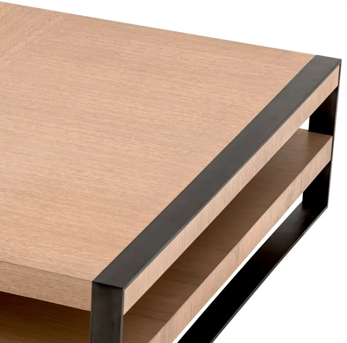 Casa Padrino mesa de centro de lujo natural / bronce 150 x 150 x A. 42,5 cm - Mesa de sal¨®n cuadrada - Muebles de sal¨®n - Muebles de madera maciza - Muebles de lujo