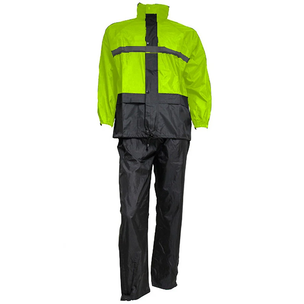 IMPERMEABLE OUTLET MOTO 2PC NEW NEGRO / FLUOR
