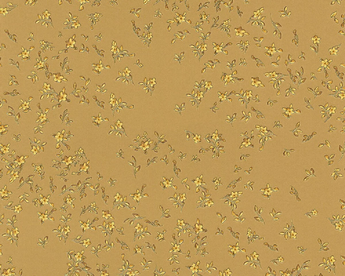 Versace papel pintado de diseño flores barrocos 935853 oro - Papel pintado satín con patrón elegante - Alta Calidad