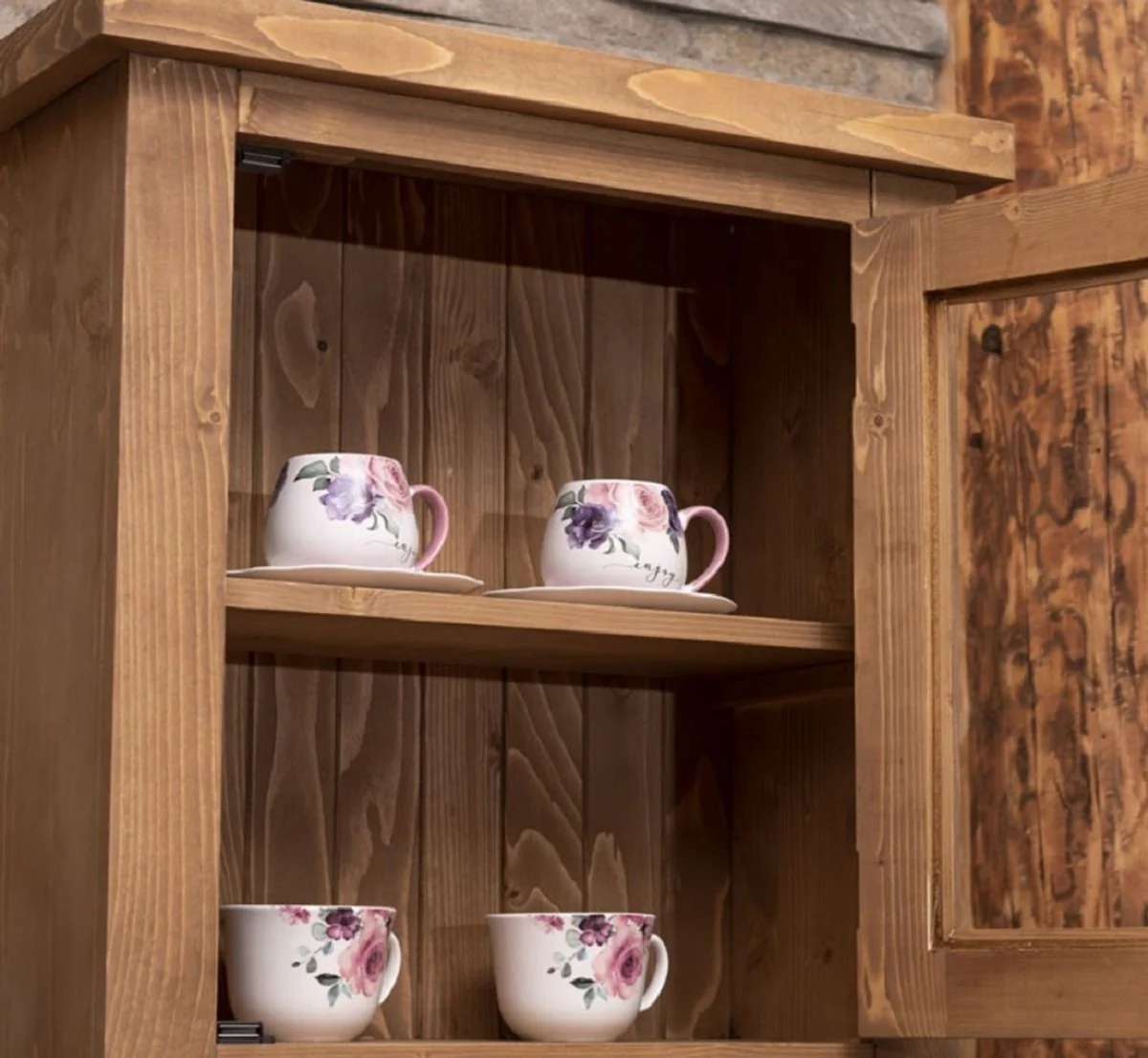 Casa Padrino cocina integral estilo campestre marr¨®n 343 x 65 x A. 90 cm - Cocina de madera maciza - Muebles de comedor estilo campestre - Cocinas integrales de estilo campestre madera maciza