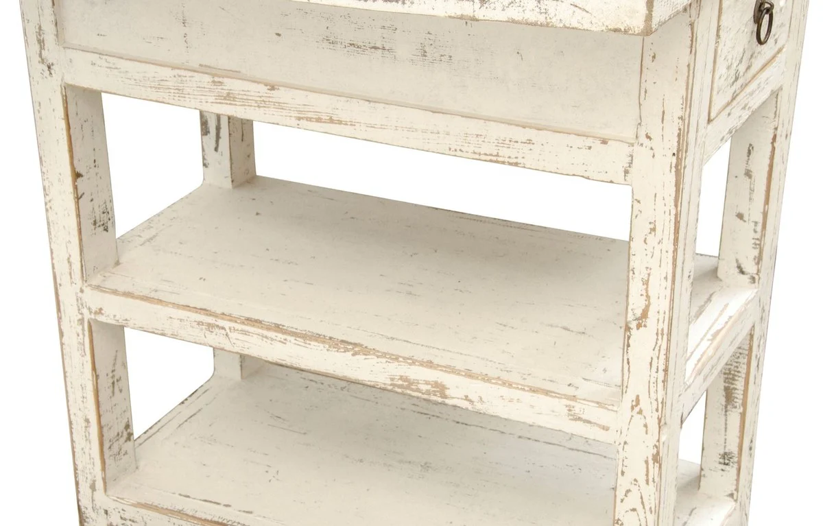 Casa Padrino escritorio de estilo rural blanco antiguo 170 x 70 x H. 80 cm - Mobiliario de Oficina en Estilo Country