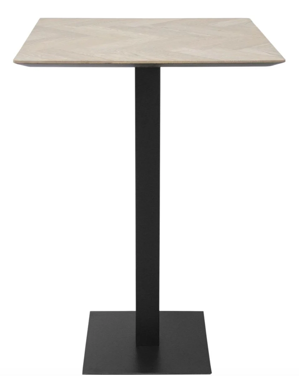 Casa Padrino luxury bar table natural colors / black 70 x 70 x H. 101 cm - Gastronomy & Bar Furniture