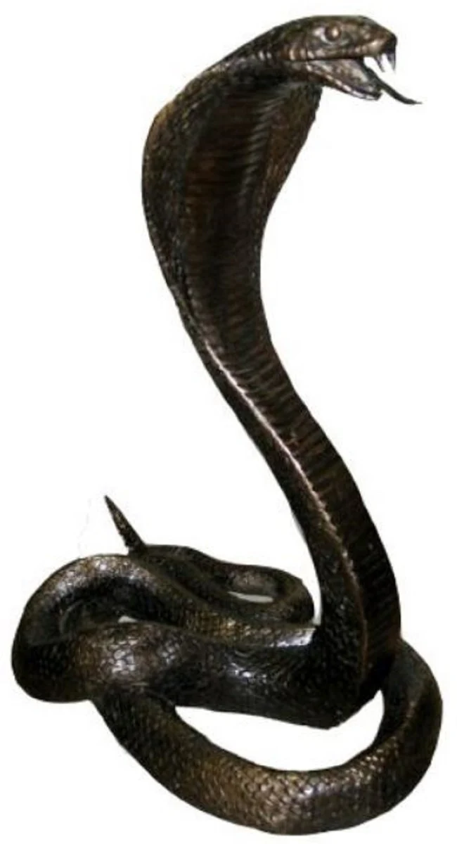Casa Padrino figura de bronce de lujo serpiente cobra bronce antiguo 14 x 20 x A. 27 cm - Escultura de Bronce - Figura de Decoración - Accesorios de Decoración
